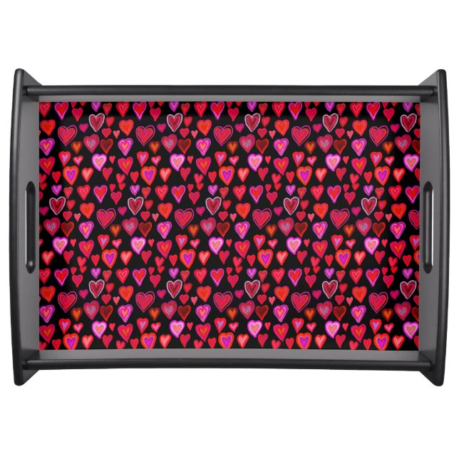I love you, christmas heart pattern serving tray (Front)