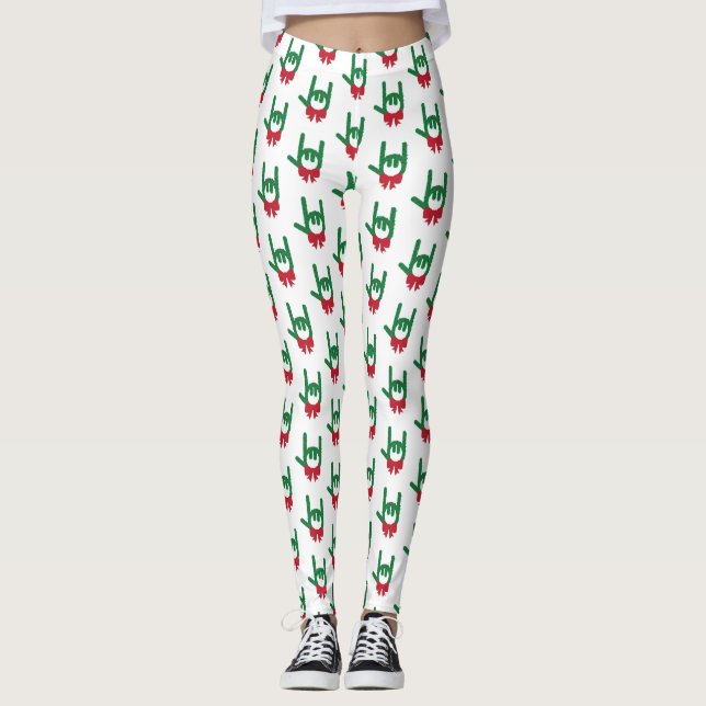 I Love You Christmas Wreath Leggings (Front)