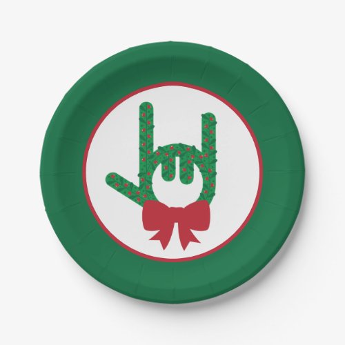 I Love You Christmas Wreath Paper Plates