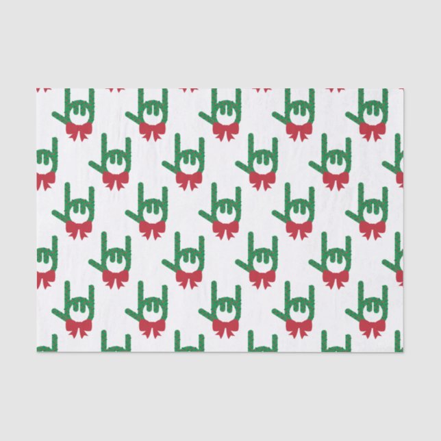 I Love You Christmas Wreath Tissue Paper (Front)
