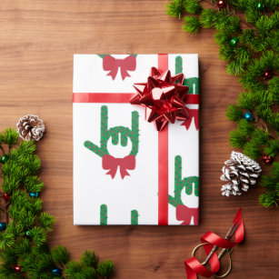 I Love You Christmas Wreath Wrapping Paper