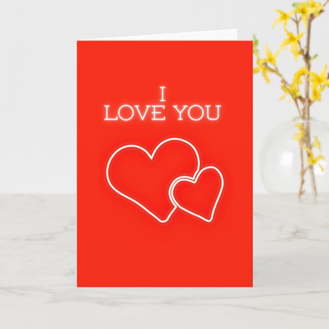 I Love You Classic Romantic Love Card (Yellow Flower)