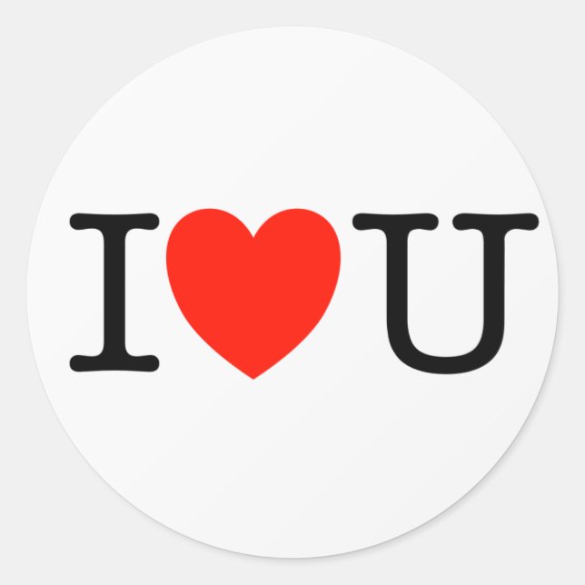 I love you classic round sticker (Front)