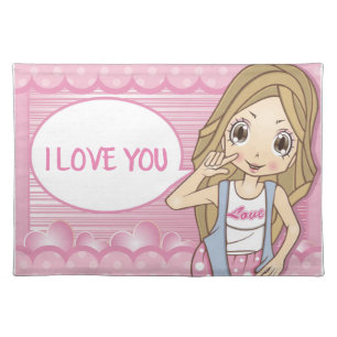 I LOVE YOU CLOTH PLACEMAT