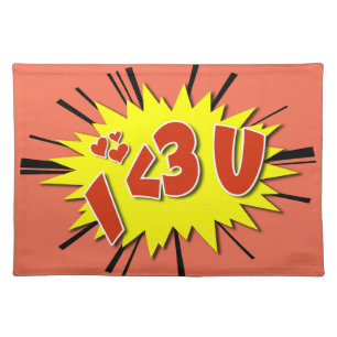 I love you cloth placemat