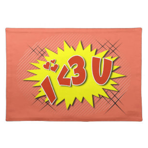 I love you cloth placemat
