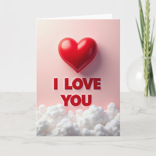 I Love You Clouds Heart Partner Card (Front)