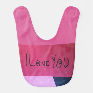 i Love You Color Block Bib