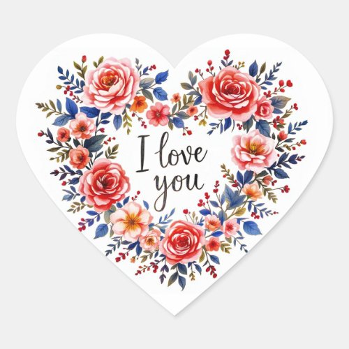 I Love You, Colorful Design, Heart Sticker