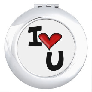 I love you compact mirror