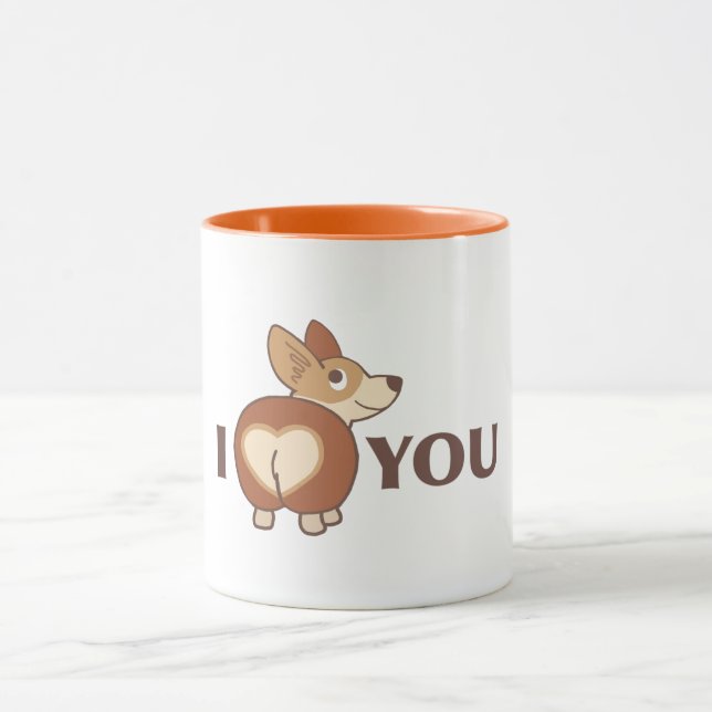 I love You Corgi Dog Mug (Center)