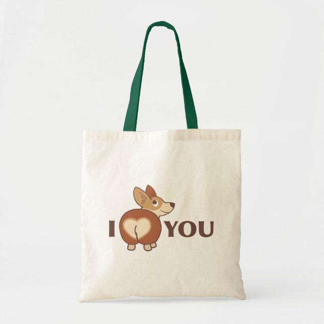 I Love You Corgi Tote Bag (Front)