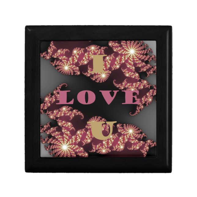 I Love You Cosmic Constellation Pattern Art Design Jewelry Box (Front)