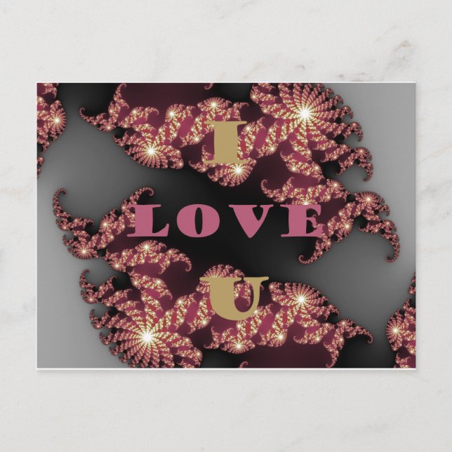 I Love You Cosmic Constellation Pattern Art Design Postcard (Front)