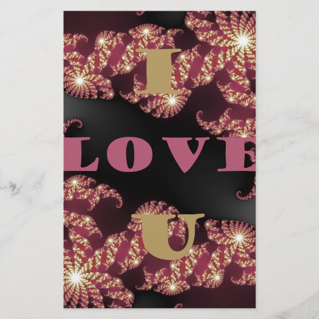 I Love You Cosmic Constellation Pattern Art Design Stationery (Front)
