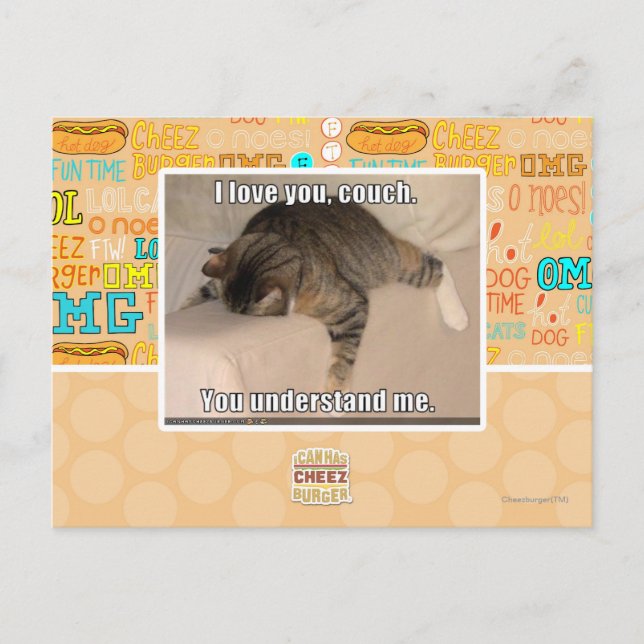 I love you, couch. postcard (Front)