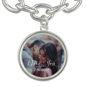 I love you   Couple Photo   Custom Name Bracelet