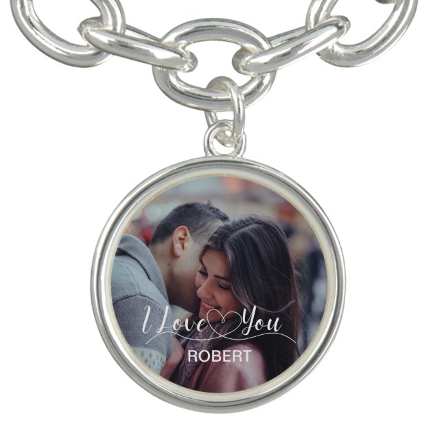 I love you | Couple Photo | Custom Name Bracelet (Design)