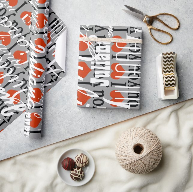 I love you . create your own named wrapping paper (Crafts)