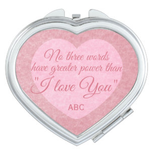 “I LOVE YOU” custom monogram pocket mirror