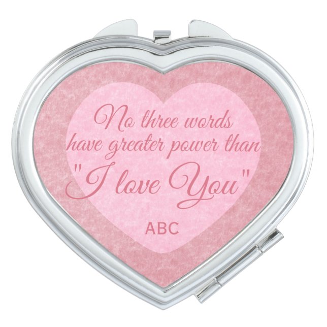 “I LOVE YOU” custom monogram pocket mirror (Front)