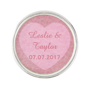 “I LOVE YOU” custom names & date lapel pin