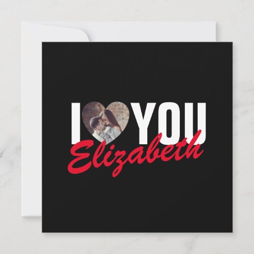 I Love You Custom Photo Heart and Name Card