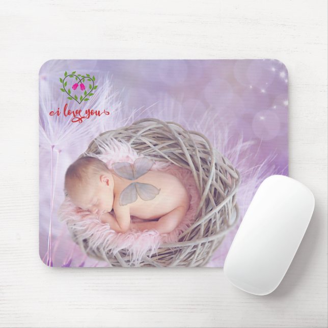 I love You Custom Photo Mouse Pad (With Mouse)