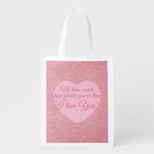 “I LOVE YOU” custom reusable bag