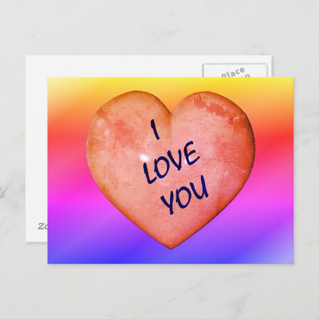 I Love You Customizable Postcard (Front/Back)