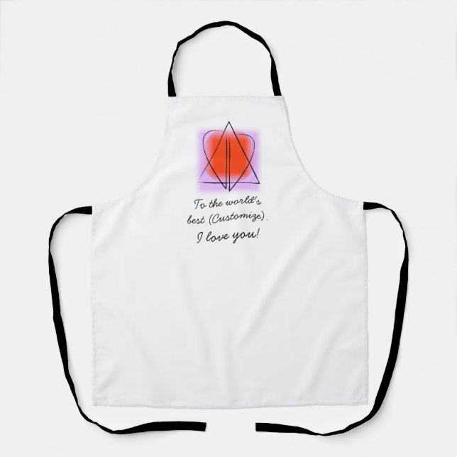 I Love You, (Customize) Star of David/Heart Apron (Front)