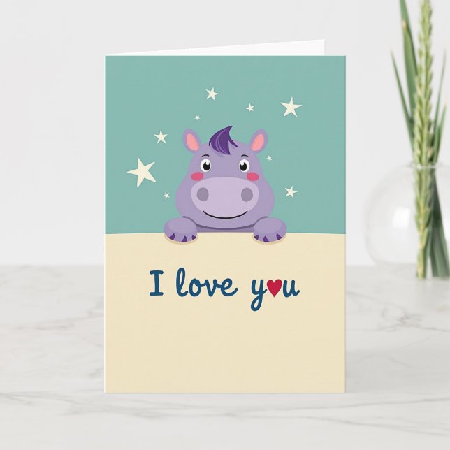 I Love You Cute Animal Card (Front)