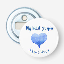 I Love You Cute Blue Heart Valentine's Day    