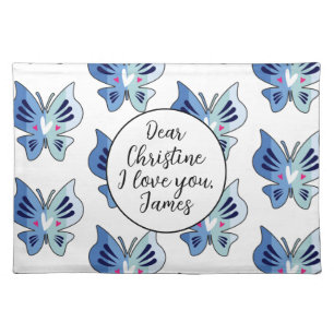  I Love You Cute Butterfly Cloth Placemat