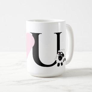 I love You Cute Cartoon Sheep  Coffee Mug