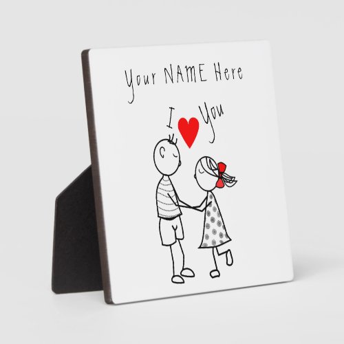 I Love You _ Cute Couple _ Custom Text  Name Plaque