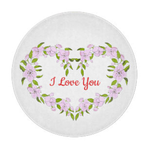 I love you Cute flowers Cutting Board