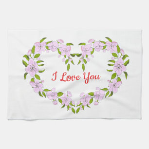 I love you Cute flowers Kitchen Towel