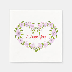 I love you Cute flowers Napkins