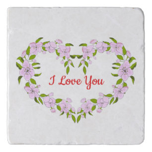 I love you Cute flowers Trivet