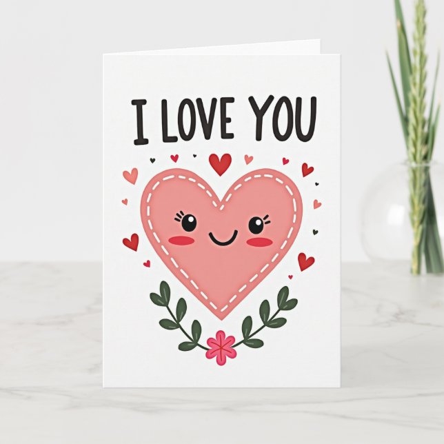I Love You Cute Heart Card (Front)