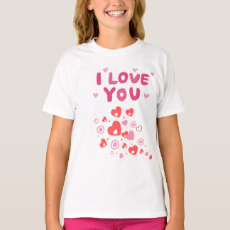I love you  cute heart kid's t-shirt 