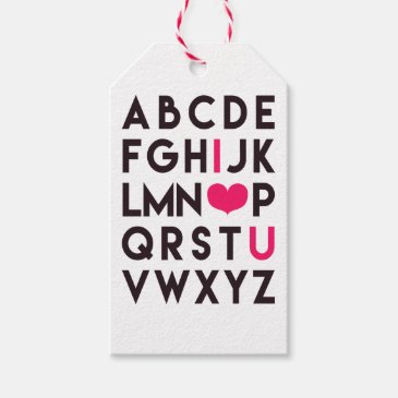 I LOVE YOU - Cute, Romantic Alphabet Gift Tags