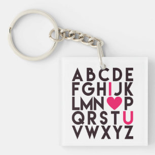 I LOVE YOU - Cute Romantic Alphabet Keychain