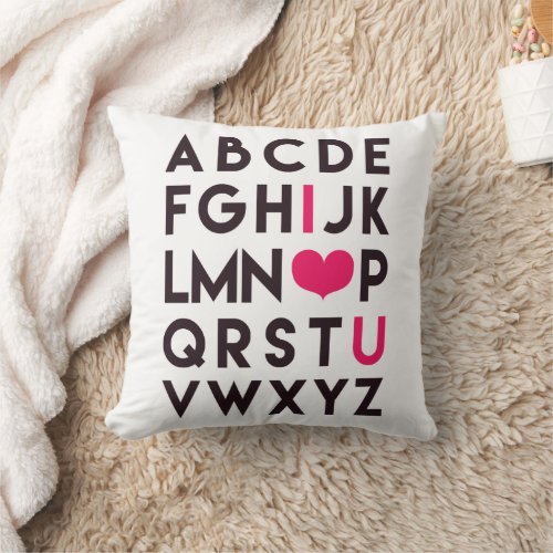 I LOVE YOU _ Cute Romantic Alphabet Throw Pillow