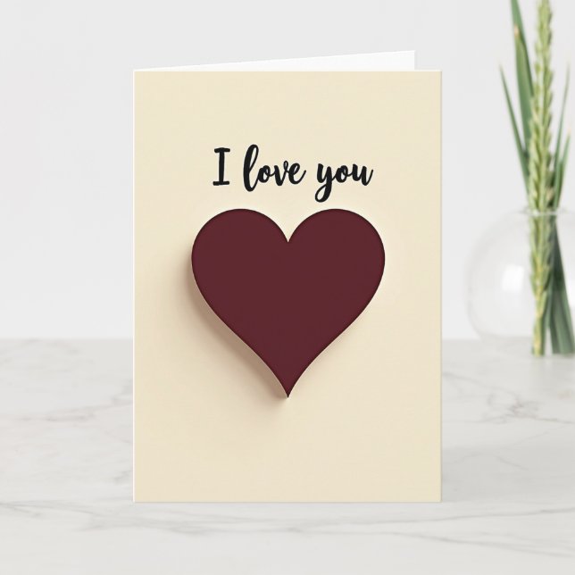 I Love You Cutout Heart Card (Front)