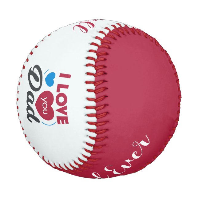 I Love You Dad Baseball (Angled)