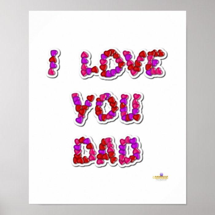 I Love You Dad Candy Hearts Print