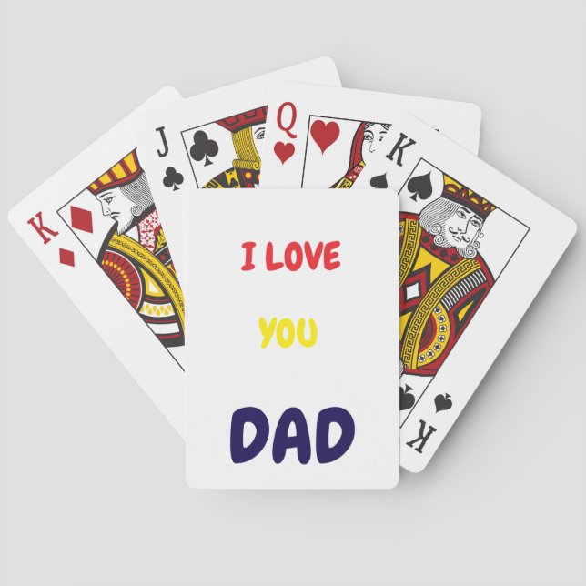 I Love you dad Elegant and Modern  Poker Cards (Back)