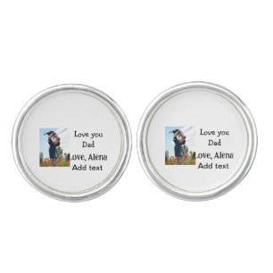 I love you dad father's day elegant add photo text cufflinks